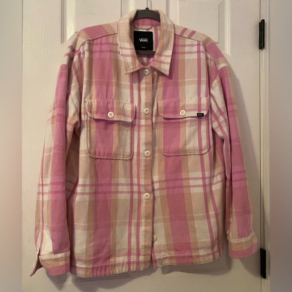 Vans Pink Plaid Women's Shacket - Picture 1 of 3